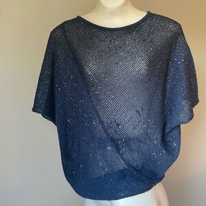 Premise Midnight Blue Sheer Blouse